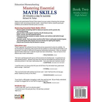 Mastering Essential Math Skills: 20 Minutes a Day to Success, Book 2: Middle Grades/High School