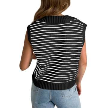 Yousify Ladies Summer Tops and Blouses 2025 Loose Fit Dressy Cap Sleeve Tunic Sweaters Vests Black M