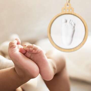 Creawoo Baby Imprint Frame Handprint Footprint Christmas Keepsake Ornament Kit, Personalized Holiday...