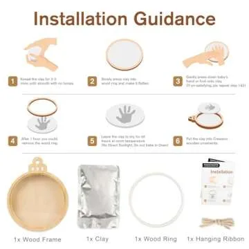 Creawoo Baby Imprint Frame Handprint Footprint Christmas Keepsake Ornament Kit, Personalized Holiday DIY Christmas Gift for New Born Baby Boys Girls Shower with Ring Tool and Display Bell Shaped Frame