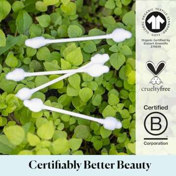 Sky Organics - Organic Baby Cotton Swabs, 180 ct. - Ultra Soft Baby Safe Tips - Strong & Durable - Hypoallergenic - Chlorine Free - Natural, Vegan & Cruelty Free - Skin Care & Baby Care