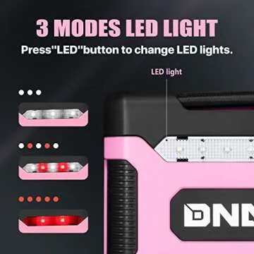 ‎DNA MOTORING TOOLS-00212 Pink 12V DC Digital Tire Inflator Portable Air Compressor with Pressure Gauge for Cars, Bicycles, Motorcycles,Balls