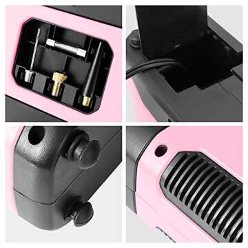 ‎DNA MOTORING TOOLS-00212 Pink 12V DC Digital Tire Inflator Portable Air Compressor with Pressure Gauge for Cars, Bicycles, Motorcycles,Balls