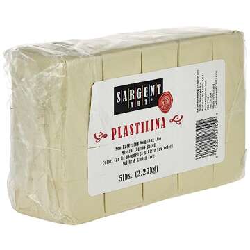 Sargent Art Cream Clay, 5 Pound, Non-Hardening and Individually Wrapped, Long Lasting & Non-Toxic, Air Dry, Soft Molding Magic Clay