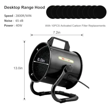 NIXOD Portable Range Hood with 9 Carbon Filter Replacements