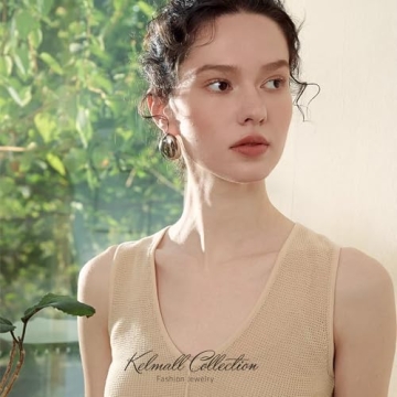 Luxury Gold Hoop Earrings for Women - Lightweight & Tarnish-Free