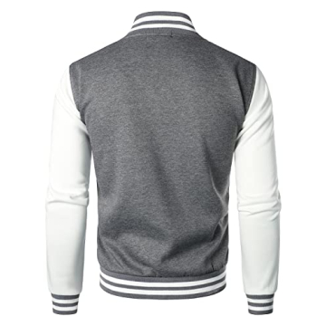 Men's Varsity Baseball Jacket - Dark Grey XL