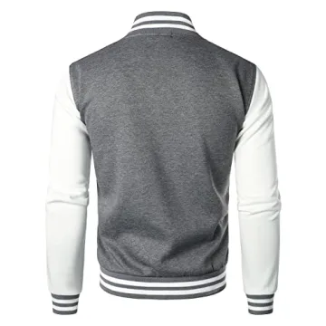 Men's Varsity Baseball Jacket - Dark Grey XL