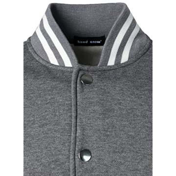 Men's Varsity Baseball Jacket - Dark Grey XL