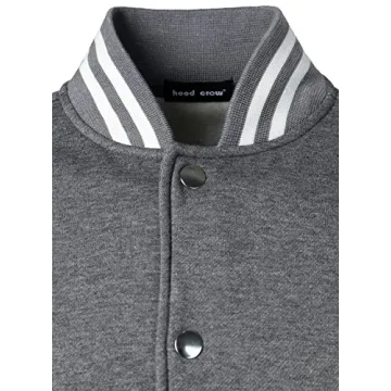 Men's Varsity Baseball Jacket - Dark Grey XL