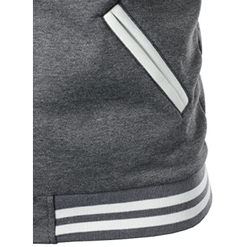 Men's Varsity Baseball Jacket - Dark Grey XL