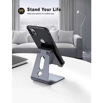 Lamicall Adjustable Cell Phone Stand for All Smartphones