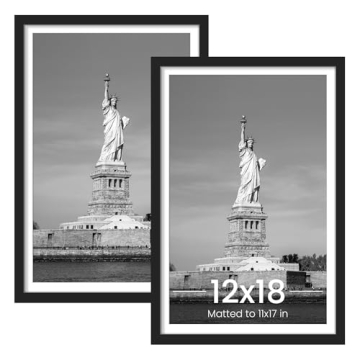 ENJOYBASICS 12x18 Picture Frame - Elegant Black 2 Pack
