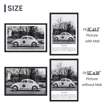 ENJOYBASICS 12x18 Picture Frame - Elegant Black 2 Pack