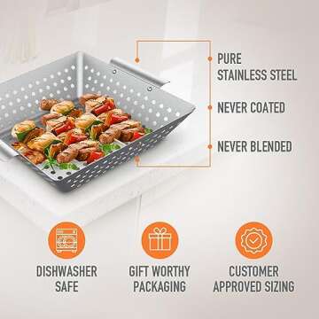 Yukon Glory™ 3-Piece Stainless Steel Grilling Baskets