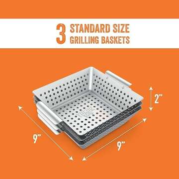 Yukon Glory™ 3-Piece Stainless Steel Grilling Baskets