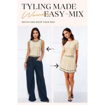 Arach&Cloz Women’s Summer Casual Knit Two Piece Set