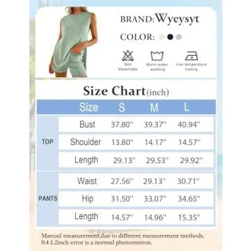 Wyeysyt Women's Summer Sweater Set Tunic & Shorts Outfit