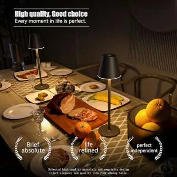 Timjorman Modern Cordless Table Lamp with Rechargeable Battery