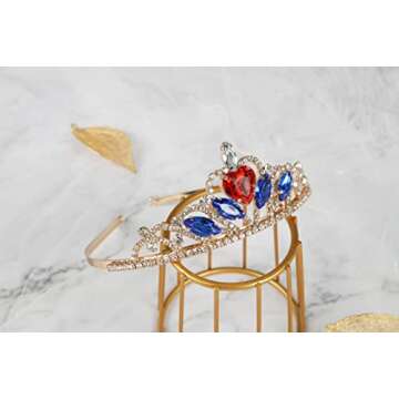 JMTEEA Snow White Crown Princess Snow White Headdress Tiara Halloween Costume Accessories for Women Girls Birthday Gift