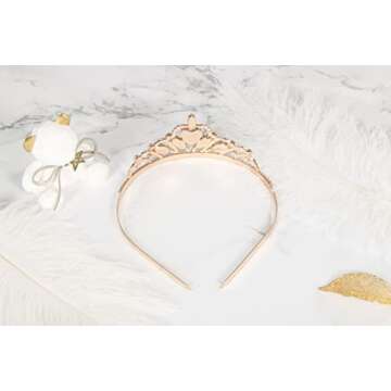 JMTEEA Snow White Crown Princess Snow White Headdress Tiara Halloween Costume Accessories for Women Girls Birthday Gift