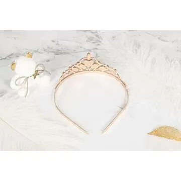 JMTEEA Snow White Crown Princess Snow White Headdress Tiara Halloween Costume Accessories for Women Girls Birthday Gift