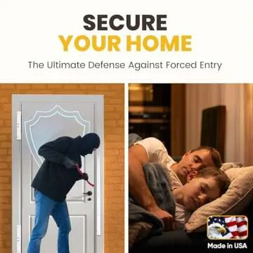 Door Armor MAX - Door Reinforcement Kit for Anti Kick Front Door Security, 5-Piece Door Reinforcement Plate for Door Jamb & Door Frame, Made in USA Home Security - White