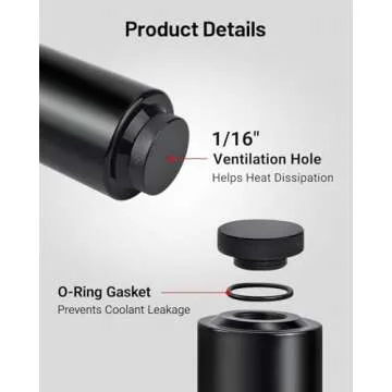 EVIL ENERGY Coolant Overflow Tank, Radiator Overflow Bottle 800ml Aluminum Universal Black