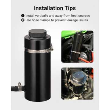 EVIL ENERGY Coolant Overflow Tank, Radiator Overflow Bottle 800ml Aluminum Universal Black