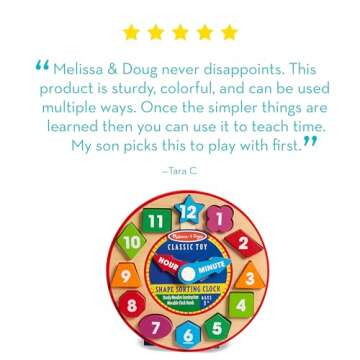 Melissa & Doug Shape Sorting Clock Educational Toy