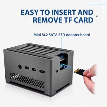 GeeekPi Aluminum NAS Case for Raspberry Pi 4 - Enhance Storage