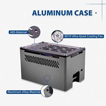GeeekPi Aluminum NAS Case for Raspberry Pi 4 - Enhance Storage