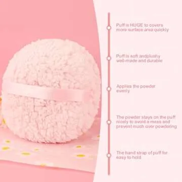WSYUB Powder Puff – Extra Large Fluffy Body Powder Puff
