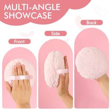 WSYUB Powder Puff,Powder Puffs for Body Powder, Oversize（6’’ x3’’) Body Powder Puffs,Extra-large Dust Puff