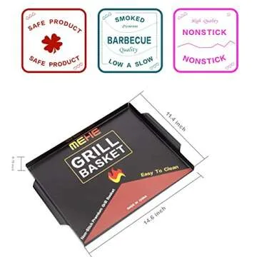 MEHE Vegetable Grill Basket for Easy Grilling and Cleanup