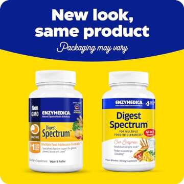 Enzymedica Digest Spectrum, Digestive Enzymes for Multiple Food Intolerances, Offers Fast-Acting Gas...