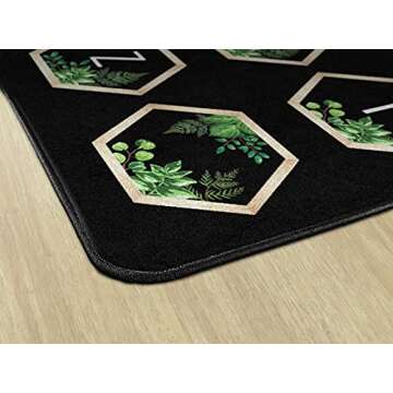 Flagship Carpets Schoolgirl Style Simply Boho Abc's Criss Cross Applesauce Classroom Area Rug for Indoor Classroom Learning or Kid Bedroom Educational Play Mat, 7'6"x12', Black