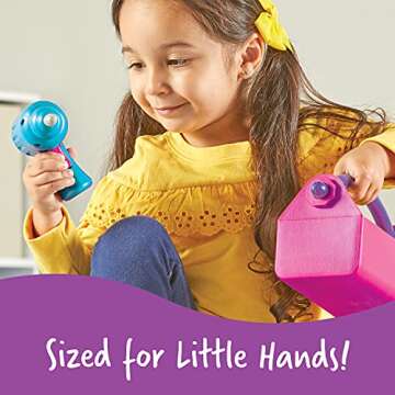 Learning Resources New Sprouts Fix It!, Pink Pretend Play Toy Tool Set for Toddlers, Develops Fine Motor Skills with Imaginative Construction Tools, Gift for Boys and Girls, 6 Pieces, Ages 2+