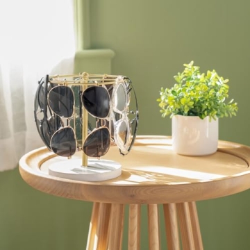 Mkono 12 Pair Sunglasses Organizer Stylish Storage Rack