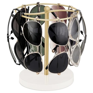 Mkono 12 Pair Sunglasses Organizer Stylish Storage Rack