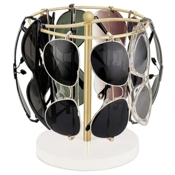 Mkono 12 Pair Sunglasses Organizer Stylish Storage Rack