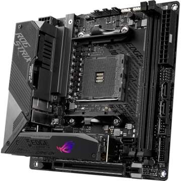 ASUS ROG Strix X570-I Gaming, X570 Mini-ITX Gaming Motherboard, AMD Ryzen 3000 with PCIe 4.0, WiFi 6 (802.11ax), Intel Gigabit Ethernet, SATA 6Gb/s