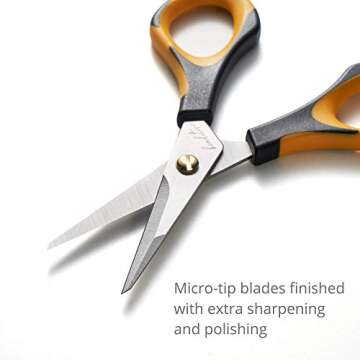 Beaditive Precision Craft Scissors - Stainless Steel Paper Crafting Scissors With Safety Cap - Ultra...