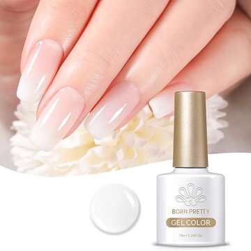 Born Pretty Milky White Gel Nail Polish - Jelly Translucent Natural Color Varnish