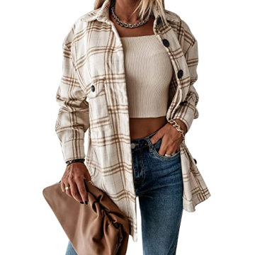 AUTOMET Women's Cozy Flannel Shacket - Stylish Layers for All Seasons