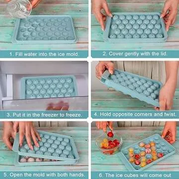 Ice Cube Trays with Lids for Freezer, 33 Sphere Ice Cube Tray with Easy Release for Iced Coffee or Ice Drinks, Ice Tray with Lids Ice Cube Mold for Reusable Ice Cubes for Ice Bucket