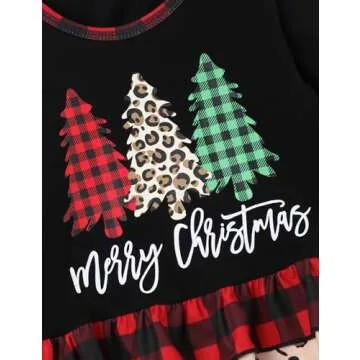 Sinda Toddler Girls Christmas Outfits Soft Cotton Set