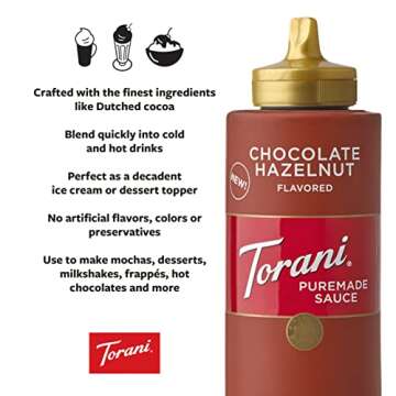 Torani Puremade Chocolate Hazelnut Sauce 16.5 OZ