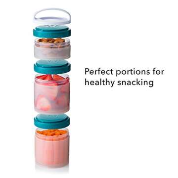Whiskware Stackable Snack Containers for Kids and Toddlers - Coral Color (Pack of 1)