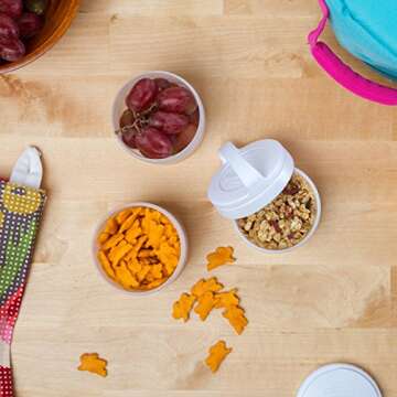 Whiskware Stackable Snack Containers for Kids - Coral